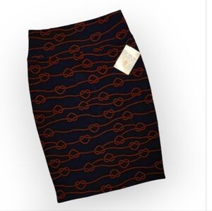 Heart rope knot pattern pencil skirt